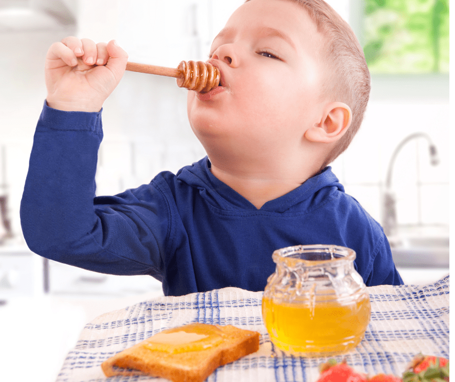 budak makan madu